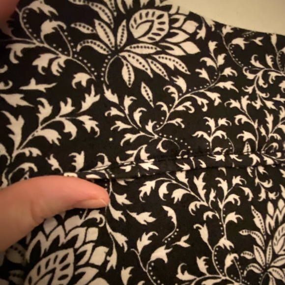 Black and White Lighthearted Lecture Wrap Dress, mid-length. 2X - Picture 7 of 8